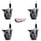 Service Caster 4'' Thermoplastic Rubber Swivel 1-1/8'' Expanding Stem Caster Set with Brake, 4PK SCC-EX20S414-TPRB-PLB-118-4 - alternate 2